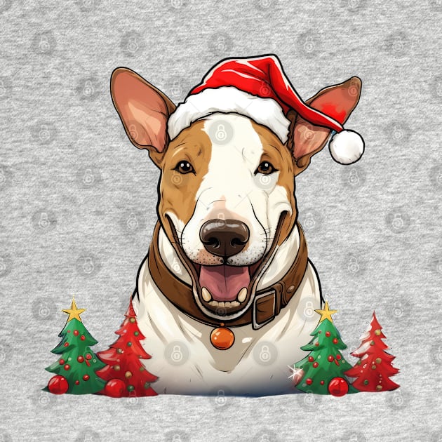 Bull Terrier Dog Christmas by MZeeDesigns